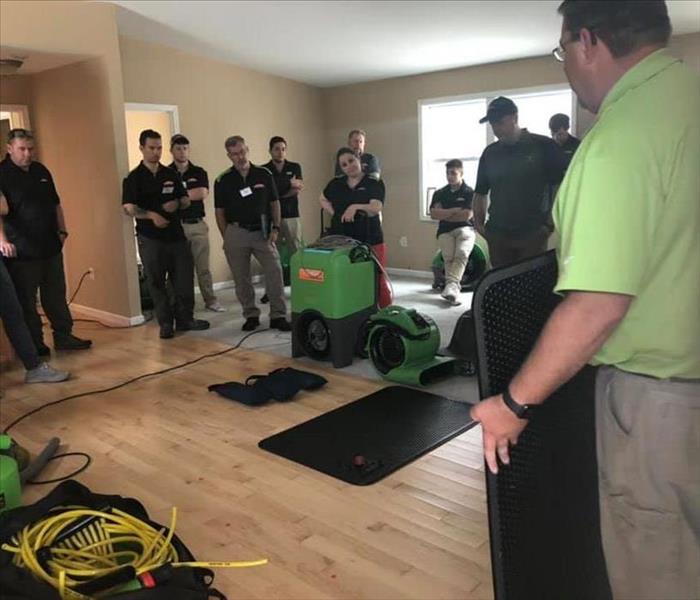Training session for drying wood floor.
